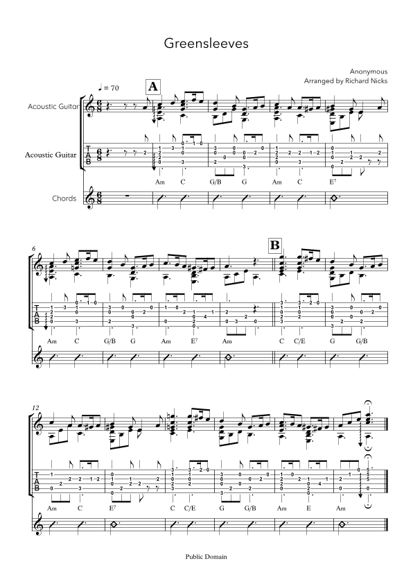 Greensleeves (arr. Richard Nicks)