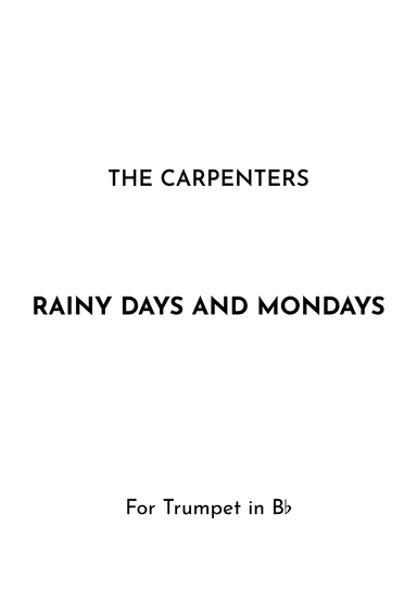 Rainy Days And Mondays (arr. Jireh J.)