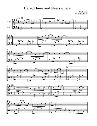 Here, There And Everywhere (arr. DK Music)