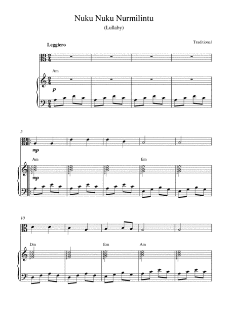 Nuku Nuku Nurmilintu (Lullaby) (arr. Kaiserin Rebecca)