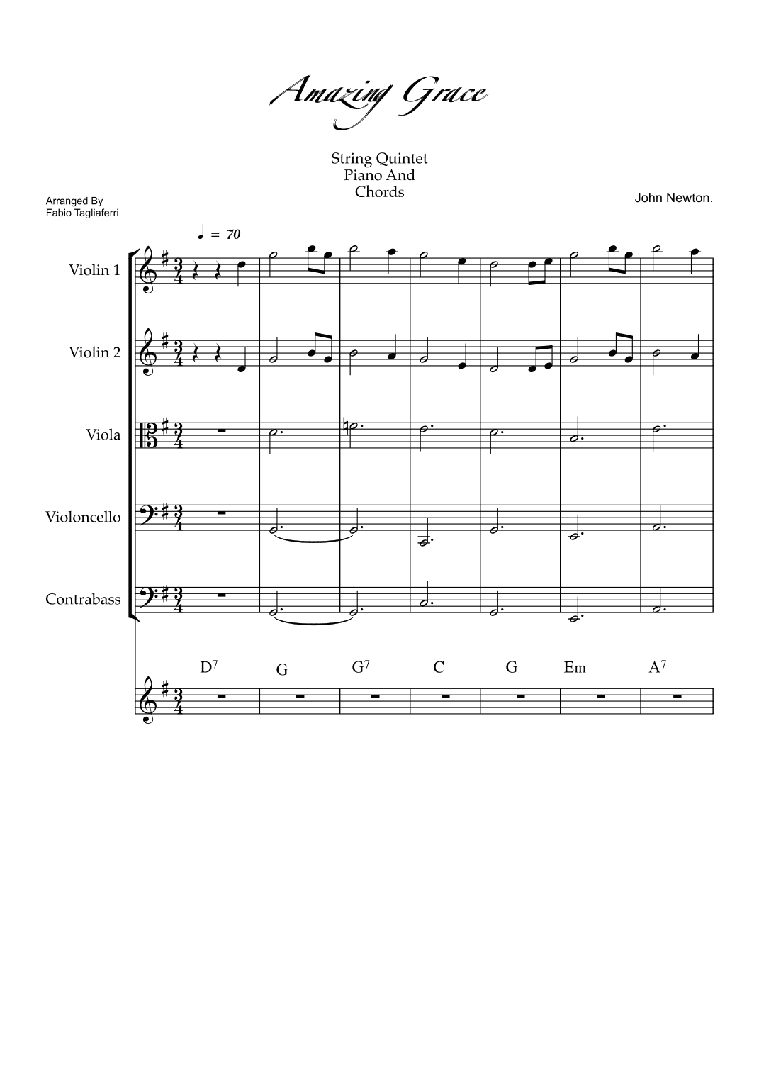 Amazing Grace (arr. Fabio Tagliaferri)