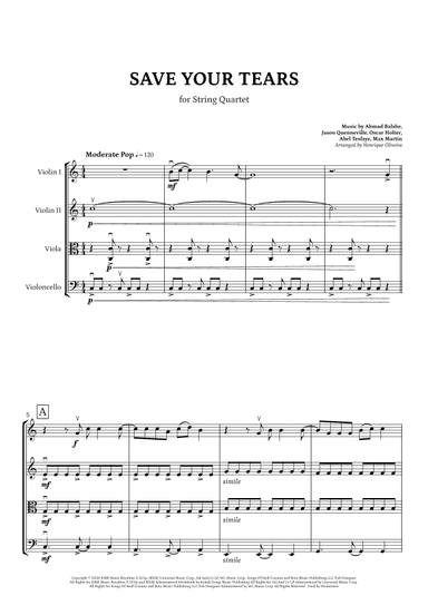 Save Your Tears (arr. Henrique Oliveira)