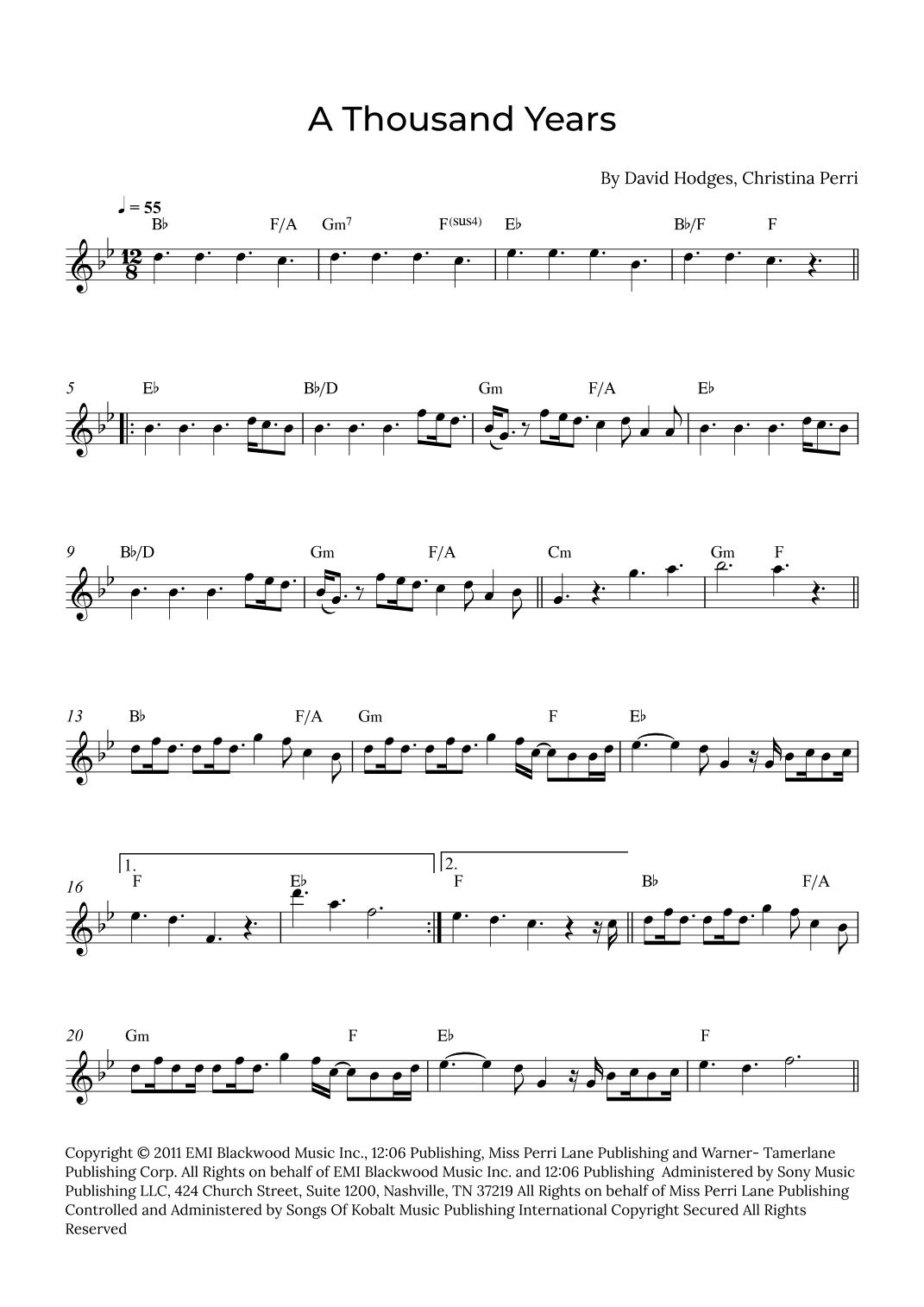 A Thousand Years (arr. Alex Nunes Rodrigues)