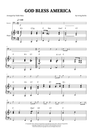 God Bless America ® (arr. Valdir Maia)