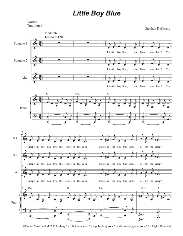 Little Boy Blue (Vocal Trio - (SSA)
