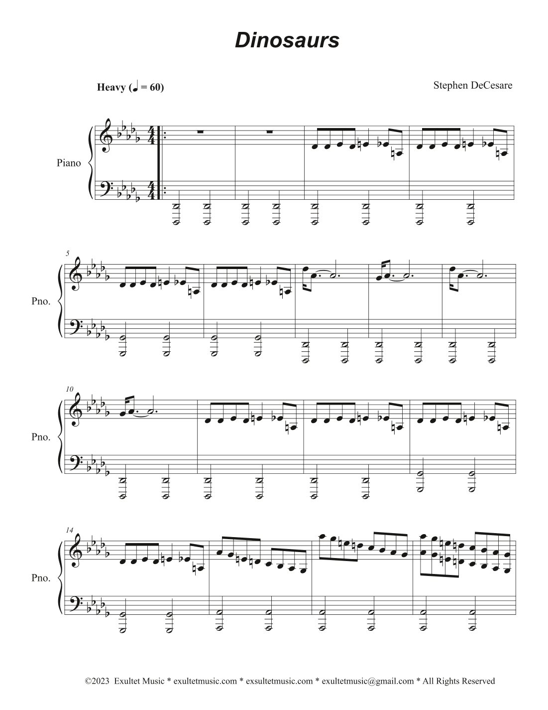 Dinosaurs (Easy Piano solo)