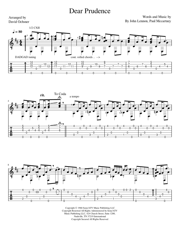 Dear Prudence (arr. David Ochsner)