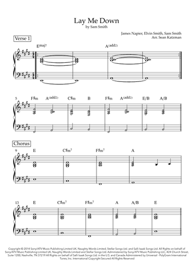 Lay Me Down (arr. Sean Katzman)