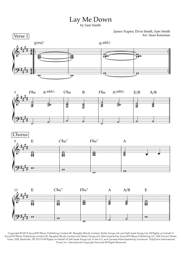 Lay Me Down (arr. Sean Katzman)