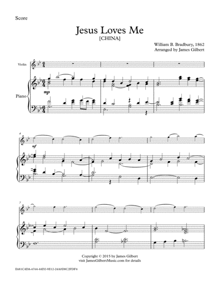 Jesus Loves Me (arr. James Gilbert)