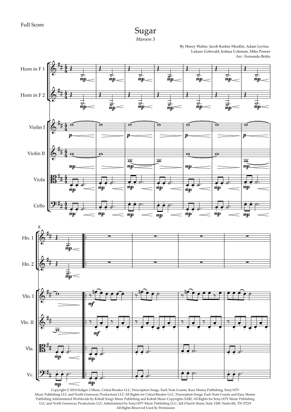 Sugar (arr. Fernando Britto)