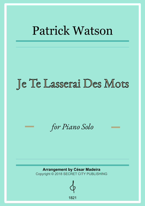 Je Te Laisserai Des Mots (arr. César Madeira)