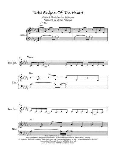 Total Eclipse Of The Heart (arr. Memo Palacios)