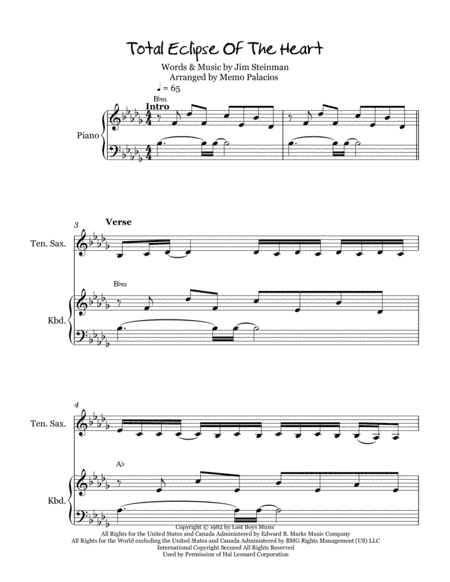 Total Eclipse Of The Heart (arr. Memo Palacios)