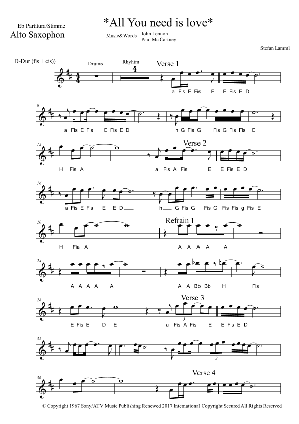All You Need Is Love (arr. Stefan Lamml)