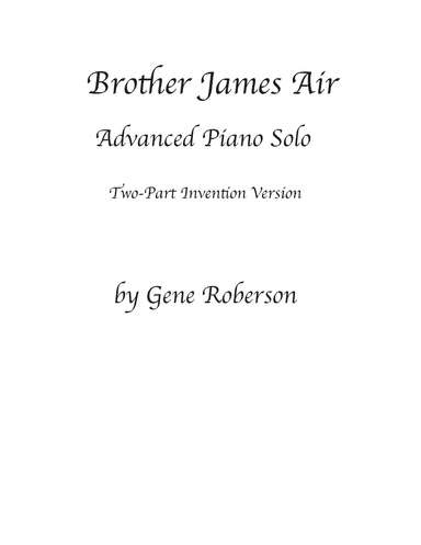 Brother James Air Two Part Invention for Piano (arr. Gene Roberson)