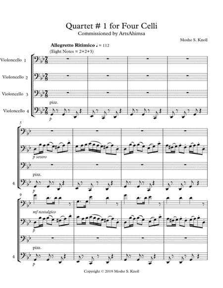 Quartet # 1 for Four Celli
