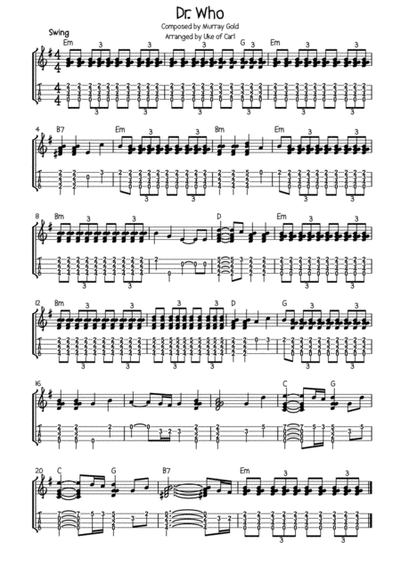 Doctor Who Theme (arr. Carl Thomas - Uke of Carl)