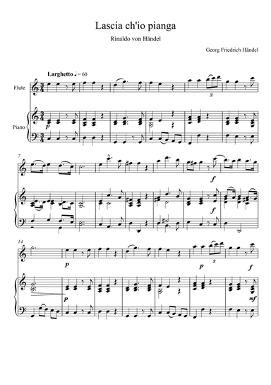 Georg Friedrich Handel - Lascia ch'io pianga (Flute Solo) (arr. André Laitano)