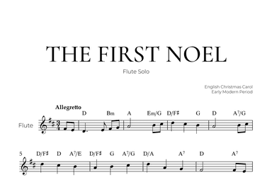 The First Noel (Flute Solo) - Christmas Carol (arr. Pedro Merendi)