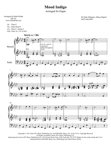 Mood Indigo (arr. Robin Dinda)