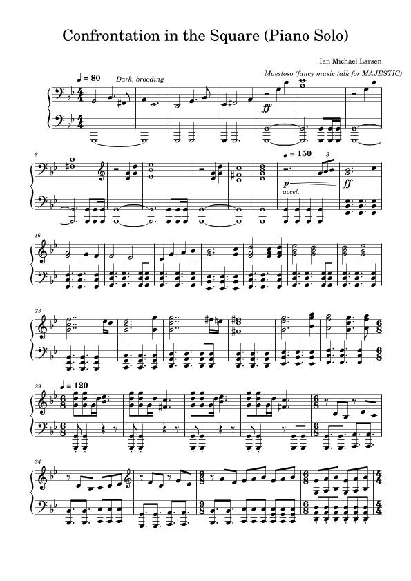Confrontation in the Square - Piano Solo