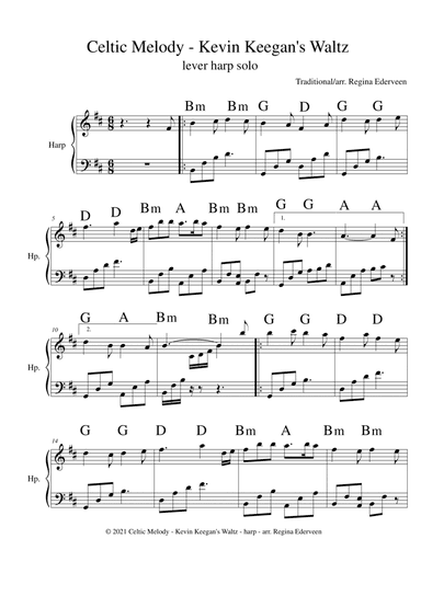 Celtic Melody - Kevin Keegan's Waltz - lever harp solo