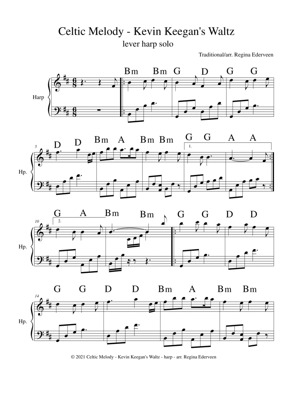 Celtic Melody - Kevin Keegan's Waltz - lever harp solo
