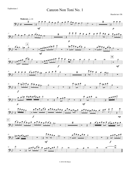Canzon Noni Toni No. 1 for 2 antiphonal tuba quartets (arr. Tim Olt)