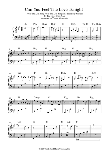 Can You Feel The Love Tonight (arr. Thiago Marconato)