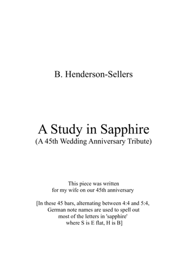 A Study in Sapphire (A 45th Wedding Anniversary Tribute)