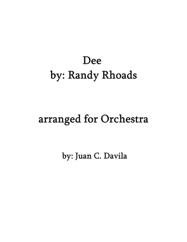 Dee (arr. Juan Carlos Davila)