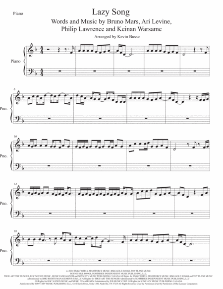 The Lazy Song (arr. Kevin Busse)