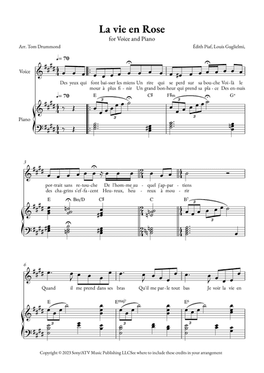 La Vie En Rose (arr. Tom Drummond)