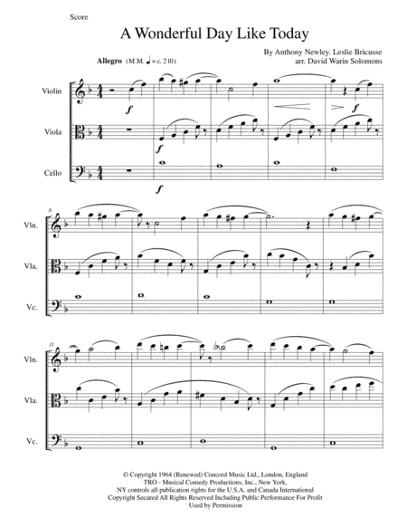 A Wonderful Day Like Today (arr. David Warin Solomons)