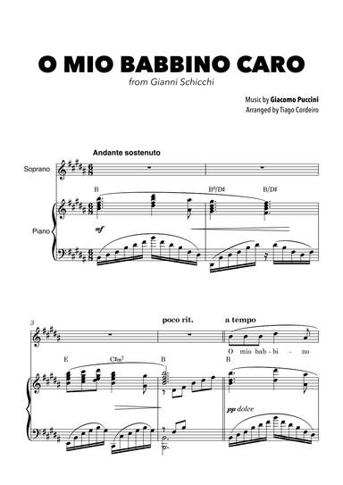 O Mio Babbino Caro (arr. Tiago Cordeiro)
