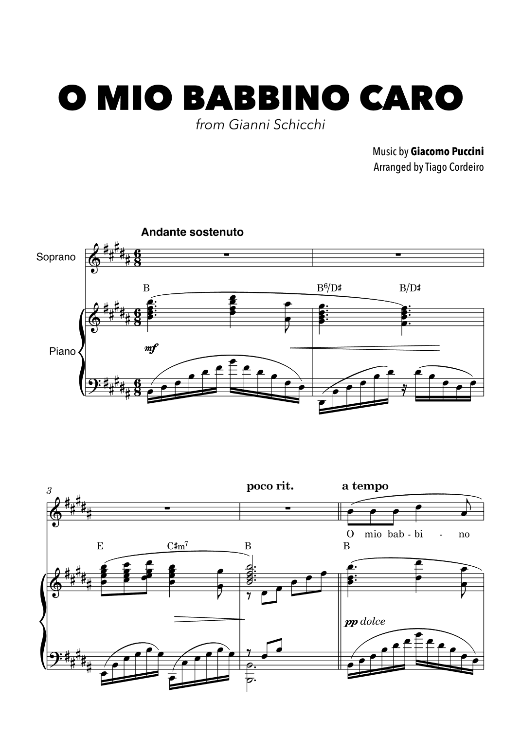 O Mio Babbino Caro (arr. Tiago Cordeiro)