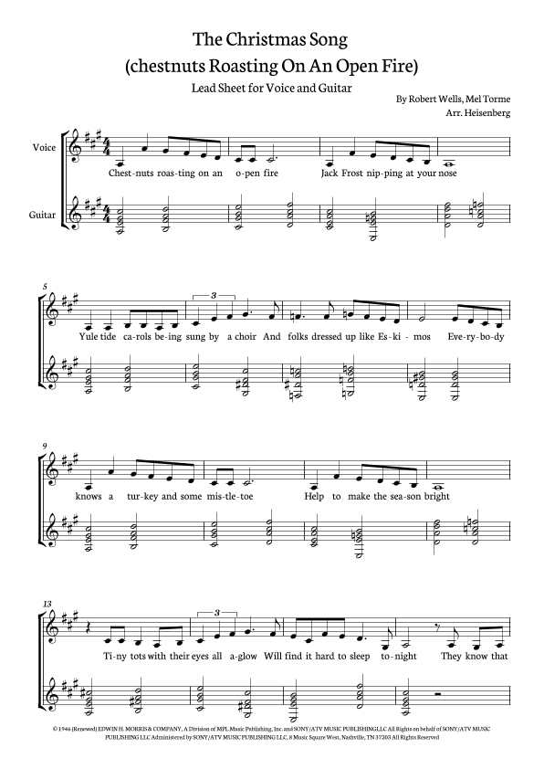 The Christmas Song (chestnuts Roasting On An Open Fire) (arr. Heisenberg)