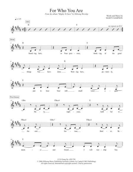 For Who You Are (arr. TraviSongs)