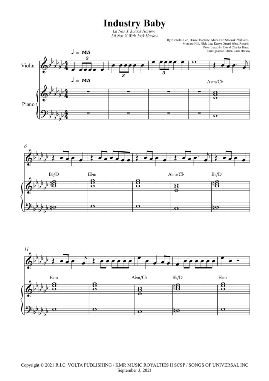 Industry Baby (arr. Wesley S. SIlva)