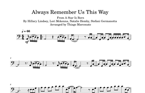 Always Remember Us This Way (arr. Thiago Marconato)