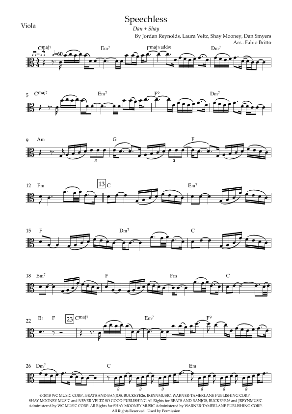 Speechless (arr. Fabio Britto)