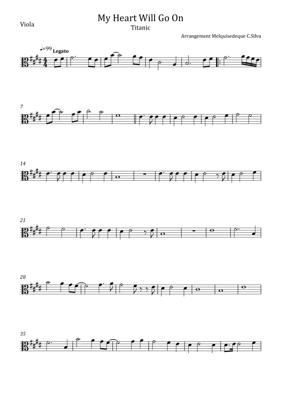 My Heart Will Go On (love Theme From 'titanic') (arr. Melquisedeque C.Silva)