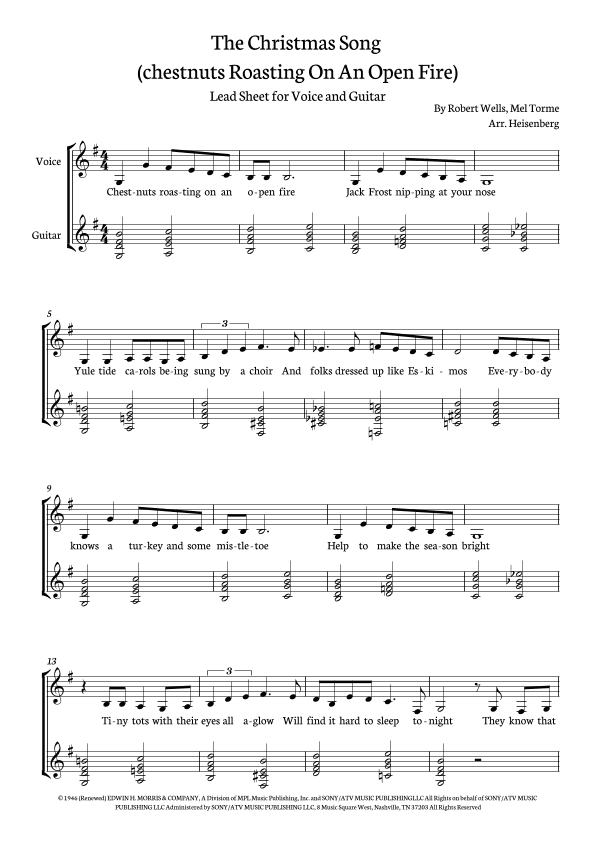 The Christmas Song (chestnuts Roasting On An Open Fire) (arr. Heisenberg)