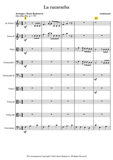 La cucaracha - string orchestra (arr. Zoran Radanovic)