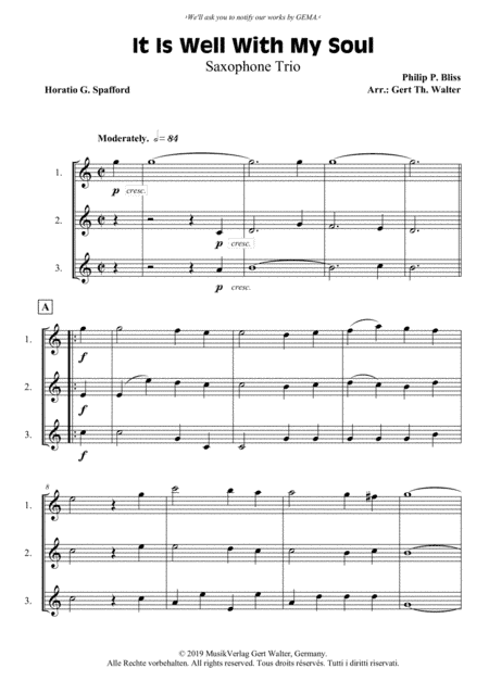 It Is Well With My Soul (arr. Gert Th. Walter)