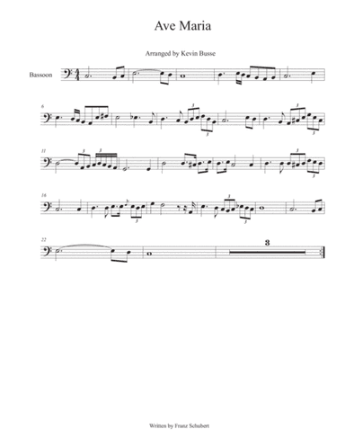 Ave Maria (Easy key of C) - Bassoon (arr. Kevin Busse)