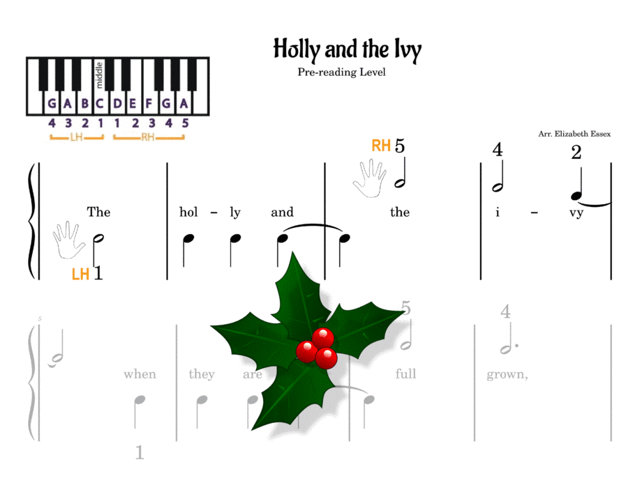 The Holly and The Ivy - Pre-staff Finger Number Notation (arr. Elizabeth Essex)