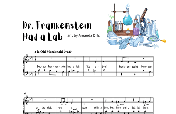 Dr. Frankenstein Had a Lab (a Halloween version of Old MacDonald for Easy Piano) (arr. Amanda Dills)