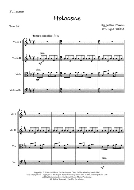 Holocene (arr. Kyle Pudenz)